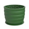 Chew-Resistant Silicone Slow Feeder Bowl with Suction Cups, Green, 12 x 12 x 9 cm view 1