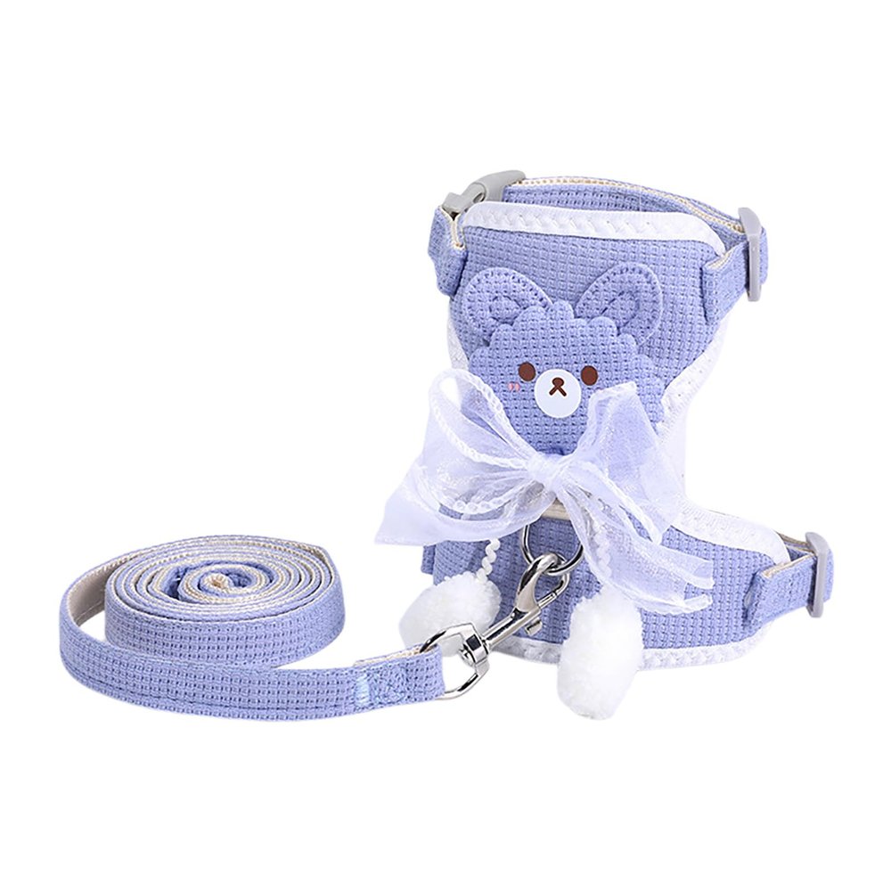 Cat Harness and Leash, Escape-Proof, Adjustable, Vest Style with Tag, Cat Walking Harness (Blue, S)