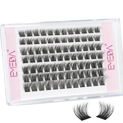 EMEDA 3D Natural Cluster Lashes, Fluffy DIY Lash Extensions, Thin Band, 10 mm