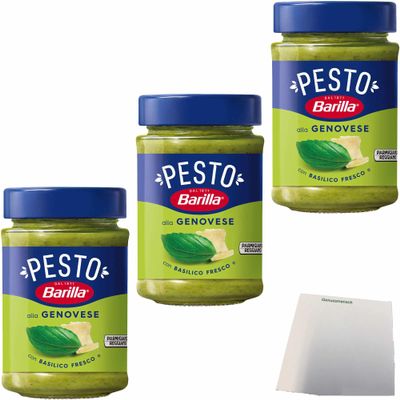 usy Bundle: Barilla Pesto alla Genovese, 3-Pack (3 x 190 g Jars) + usy Block
