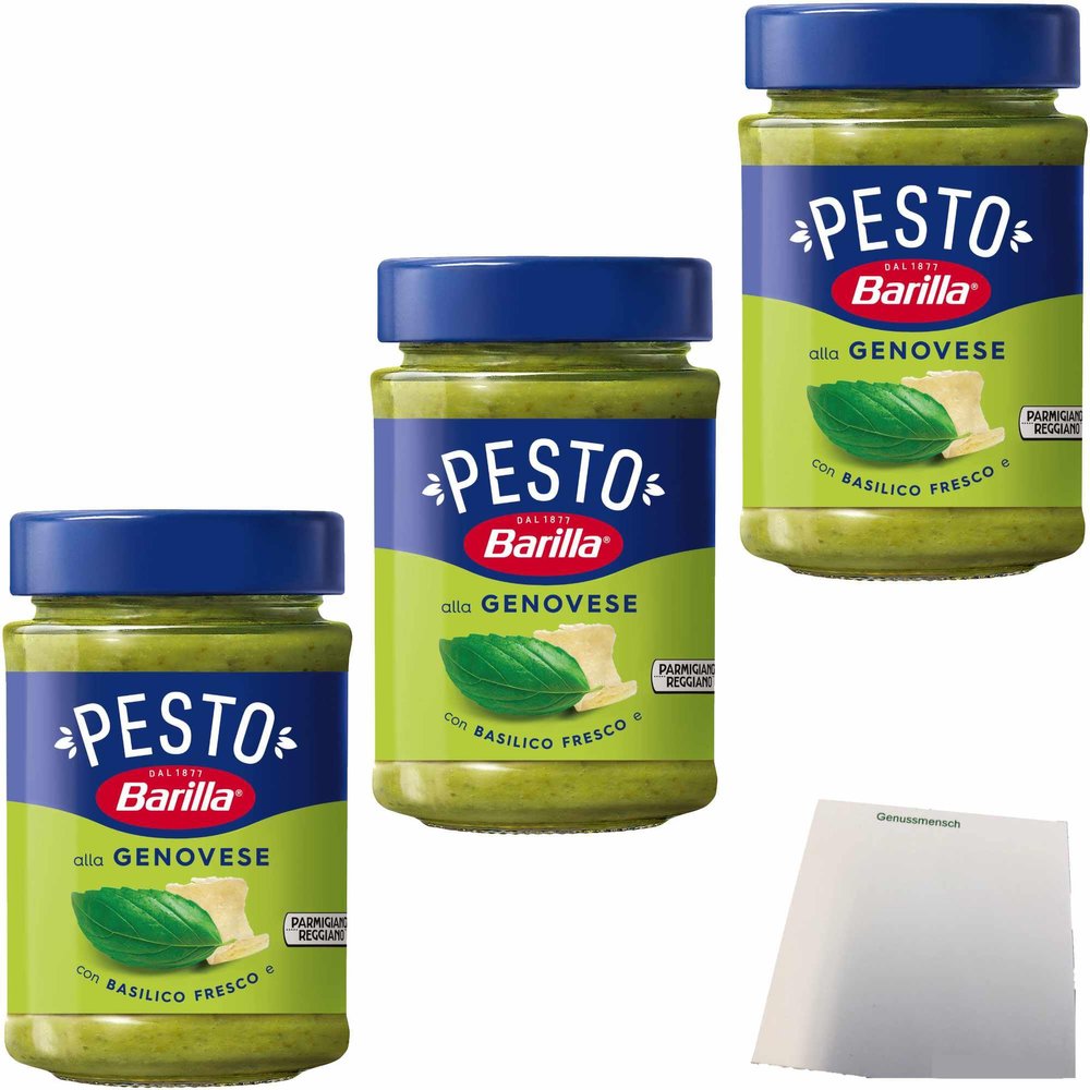 usy Bundle: Barilla Pesto alla Genovese, 3-Pack (3 x 190 g Jars) + usy Block