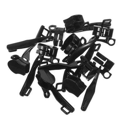 Double-Layer Zinc Alloy Zipper Pulls, 5 Pairs, Black