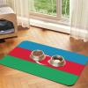 Water-Absorbent Faux Leather Feeding Mat with Azerbaijan Flag, 40 x 60 cm view 1