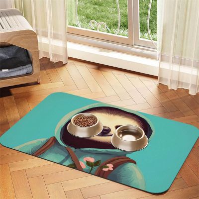 Foldable Pet Food Mat, Water-Absorbent Faux Leather, 30 x 45 cm, Non-Slip, for Cat and Dog Bowls