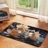 Bohemian White Lotus Pet Feeding Mat, Water-Absorbent Faux Leather, 30 x 45 cm view 1