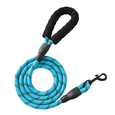 Dog Leash, Non-Slip Burst-Resistant Running Leash with Locking Carabiner and Padded Hand Loop, Strong Training Lead for Small, Medium, and Large Dogs, Sky Blue, 1.2 m x 1.2 cm