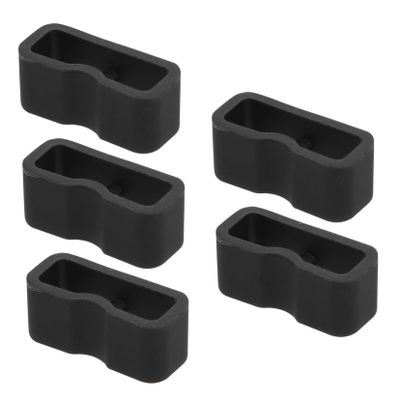 GRIRIW 5-Pack 16 mm Black Silicone Watch Band Keeper Rings