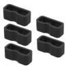 GRIRIW 5-Pack 16 mm Black Silicone Watch Band Keeper Rings view 1