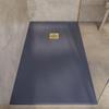 SoulHome Resin Shower Tray 200 x 100 cm Slate Gray with Gold Drain Grate view 1