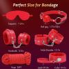 ZeeKoug Red 8-Piece Leather Leg and Wrist Multifunctional Cuffs, Adjustable Soft Elastic Band for Yoga Practice, Original Gift view 3