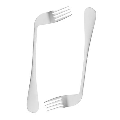 Angled Eating Forks, 2-Piece Set, Stainless Steel, for Seniors