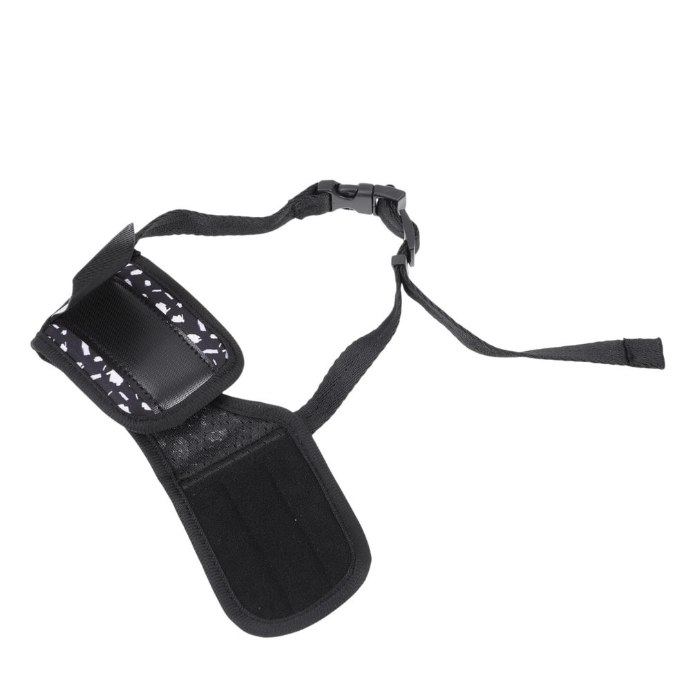 ibasenice Adjustable Anti-Bite Dog Muzzle, Breathable Polyester, Black, with Adjustable Strap for Small Dogs