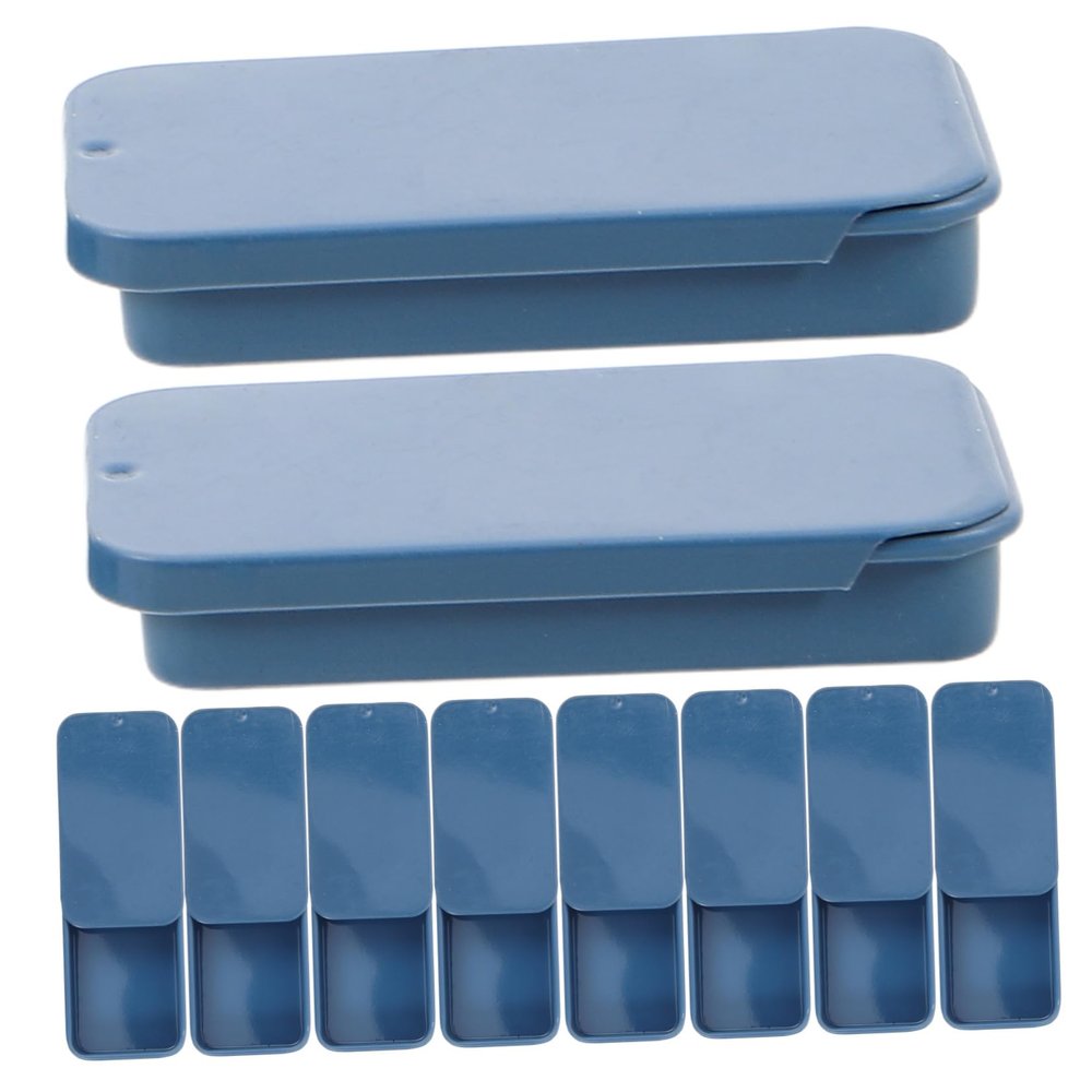 SEWOART 10-Pack Blue Metal Bird Feeding Boxes for Budgerigars and Cockatiels