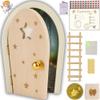 HOMYKIDS Magical Wooden Tooth Fairy Door with Glow-in-the-Dark Details view 1