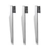 3-Piece Stainless Steel Eyebrow Tweezers, Angled Tip, Silver view 1