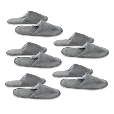 Gatuida 5 Pairs of Thickened Disposable Coral Fleece Hotel Slippers
