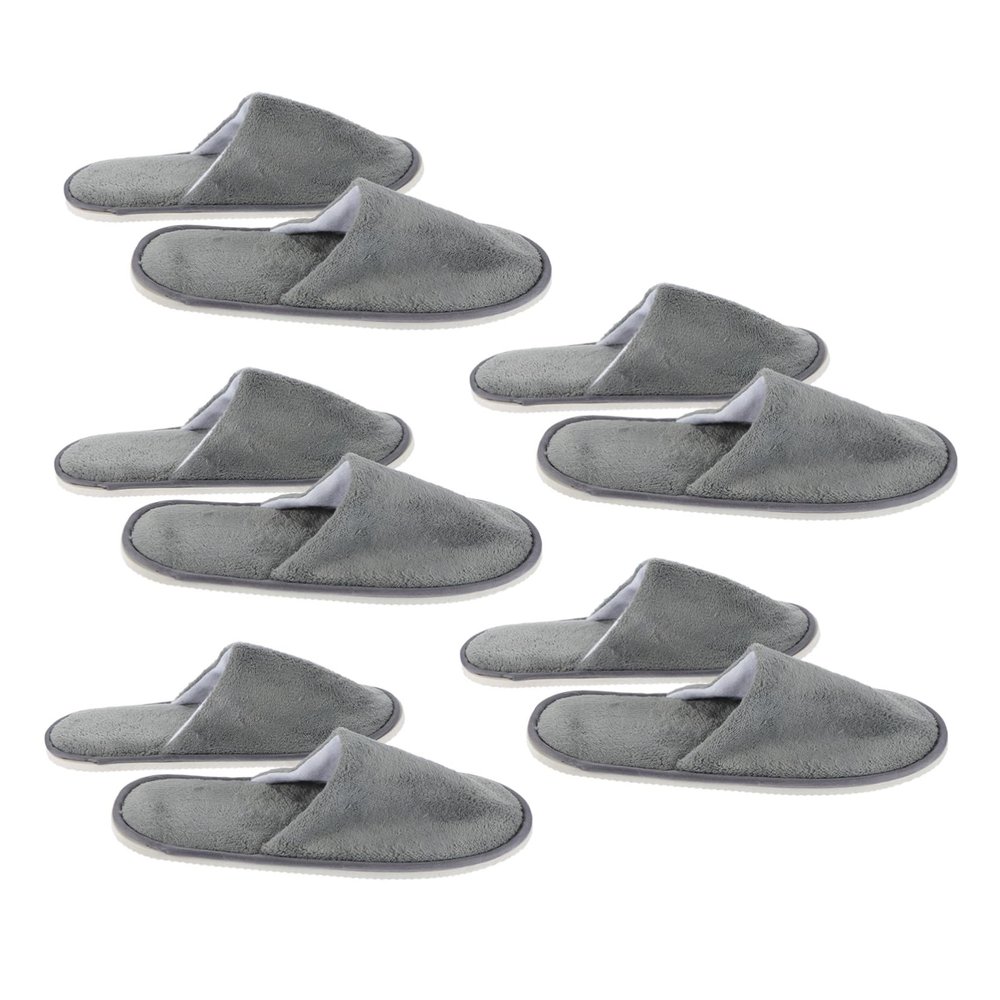 Gatuida 5 Pairs of Thickened Disposable Coral Fleece Hotel Slippers