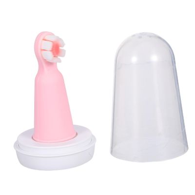 MUCKLILY Three-Sided Silicone Baby Toothbrush with Case for Boys and Girls