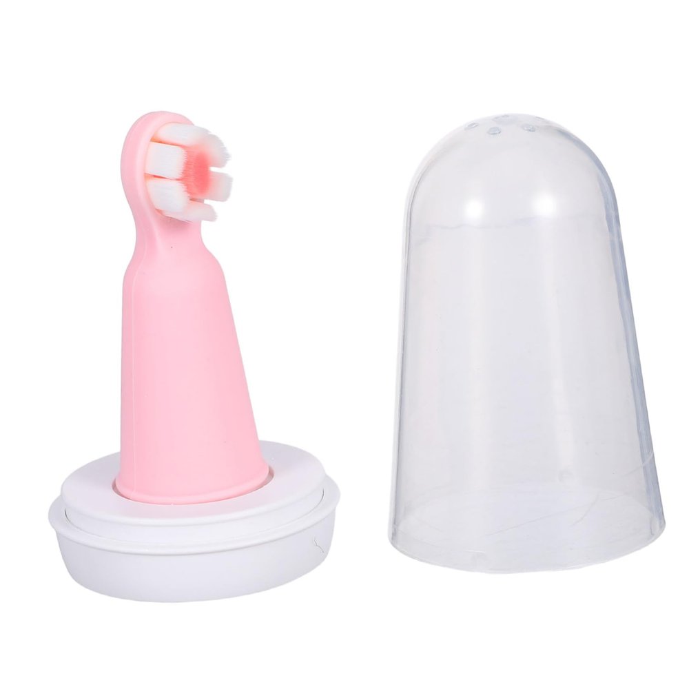 MUCKLILY Three-Sided Silicone Baby Toothbrush with Case for Boys and Girls