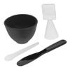 Beatifufu DIY Facial Mask Mixing Bowl Set, Black Silicone and PP, with Measuring Spoon and Applicator view 1