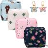 ZenyTra Period Hygiene Set, 6-Piece: 4 12 cm Storage Pouches & 2 Keychains, Discreet Waterproof Pouches for Sanitary Pads and Panty Liners view 1