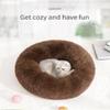 Donut Pet Bed for Cats and Dogs, Washable Plush Cushion, Waterproof Base, Brown1, 60 cm × 20 cm view 4