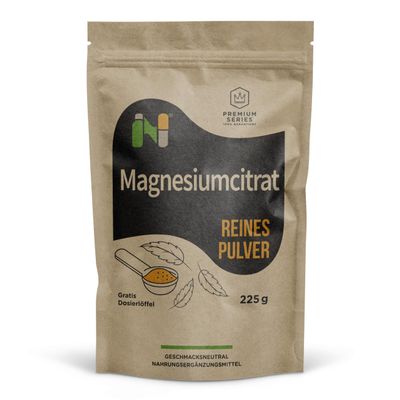 NUPA Magnesium Citrate Powder 225 g (100 Servings), 200 mg Magnesium per Serving, Vegan