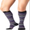 SOLIDEA STRIPE GAME FENICE Knee-High Compression Socks, Black, 15/21 mmHg, Size S view 1