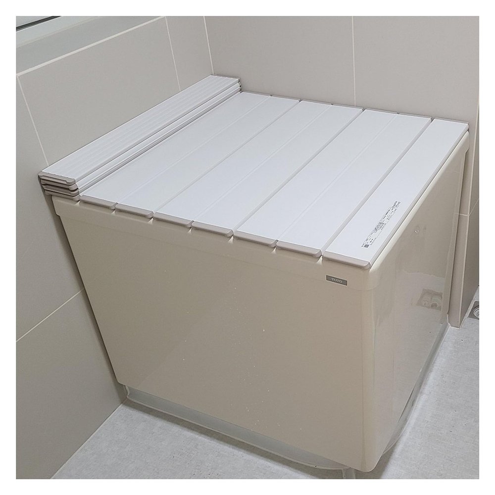 Adjustable Polypropylene Bathtub Cover, 1 cm Thick, Insulated, Dustproof Panel, 70/75/80 cm Wide, 360° Reversible Bathtub Tray for Optimal Protection and Fit (110 cm)