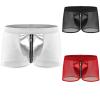 Men's Mesh Boxer Shorts with Leather Accents and Zipper view 2