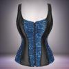Corset Bustier Top with Straps, Satin Lace Chain, Elegant Burlesque Gothic Bodice view 2