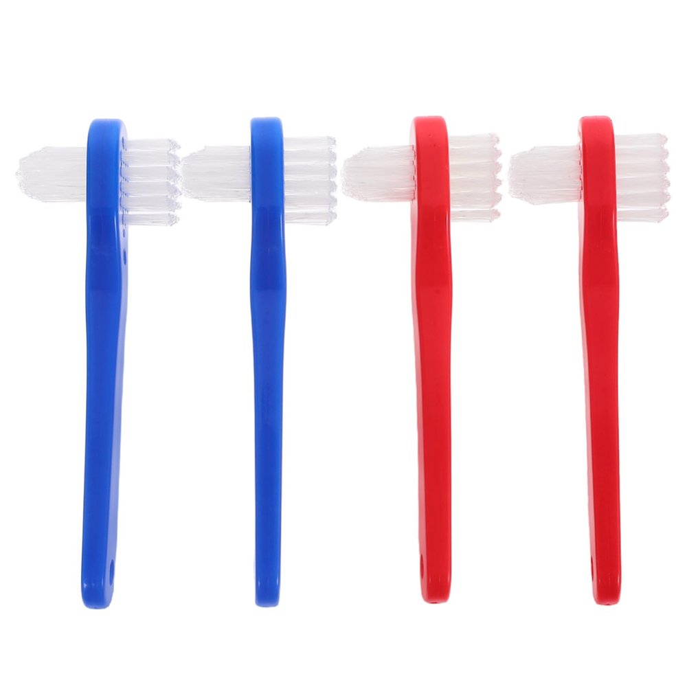 Double-Headed Denture Brushes, 4-Pack, PP
