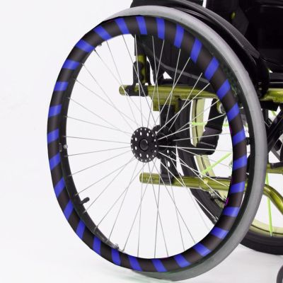 ITETONE Silicone Wheelchair Handrim Covers, Non-Slip, Wear-Resistant, 1 Pair, Blue, 22-Inch