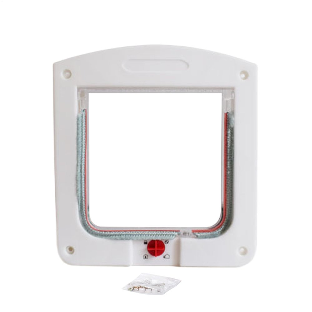 Small Cat Door, 4-Way Lock, Weatherproof