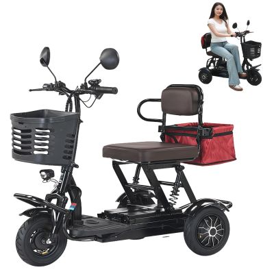 Lightweight 4-Wheel Mobility Scooter for Seniors, Black, 25A