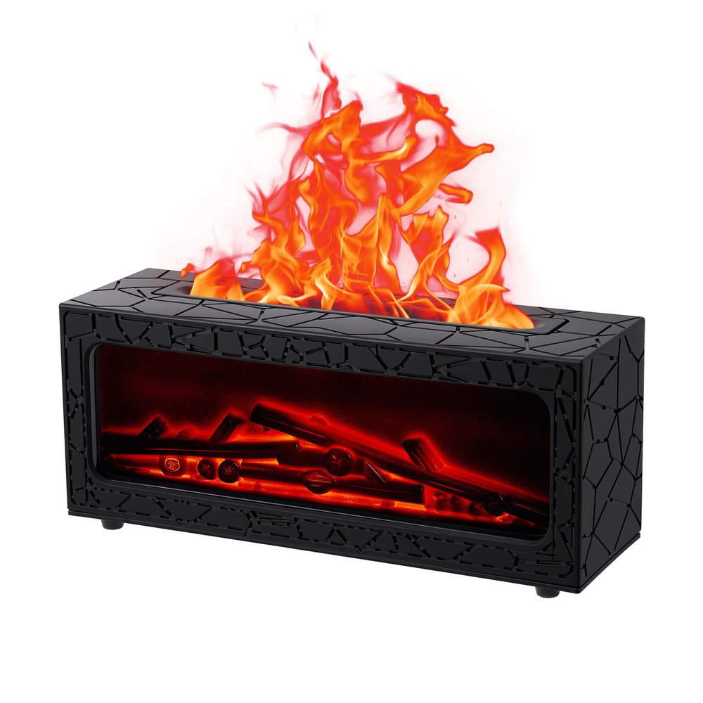 3D Flame Aroma Diffuser with Remote Control, 7-Color LED Fireplace Effect, 250 mL Ultrasonic Humidifier, 3 Timers
