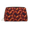 Flame Lion Print Makeup Bag, Large-Capacity Travel Cosmetic Organizer view 1