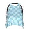 Breathable Baby Car Seat Canopy, Nursing Cover and Multi-Use Cover, Sky Blue Plaid view 1