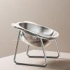 Elevated Stainless Steel Cat Bowl with Non-Slip Stand view 3