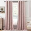 HANGEENGS 1-Piece Velvet Blackout Curtain with Grommets, Pink, 265 x 145 cm (W x H) view 1