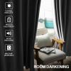 HANGEENGS 1-Piece Velvet Blackout Curtain with Grommets, Pink, 265 x 145 cm (W x H) view 2