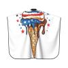 Woshuwo Haircutting Cape with American Flag and Ice Cream Cone Design for Adults view 2
