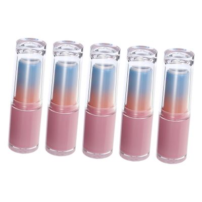 5 Clear Round ABS Lipstick Tubes