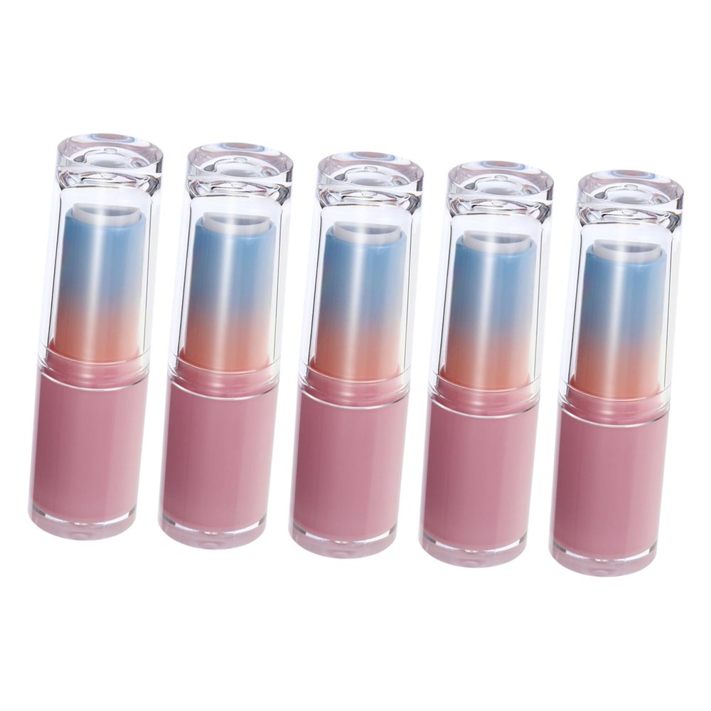5 Clear Round ABS Lipstick Tubes