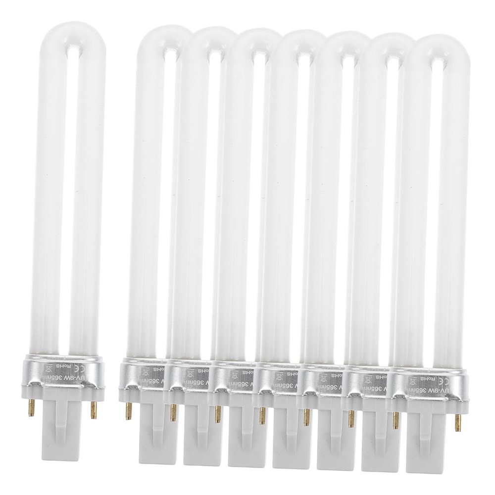 9W Glass Manicure Light Tubes, 8-Pack for Gel Nails