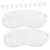 HONMEET 12-Pack White Breathable Polyester Silk-Look Sleep Masks, Paintable, Light-Blocking view 1