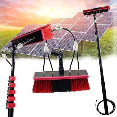 Telescopic Window and Solar Panel Cleaner, 6 m Pole with 35 cm Brush
