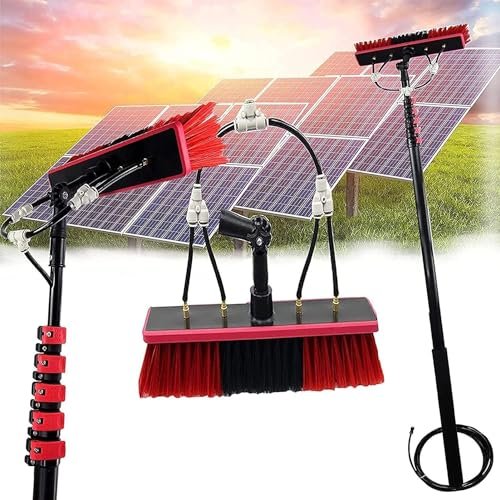 Telescopic Window and Solar Panel Cleaner, 6 m Pole with 35 cm Brush