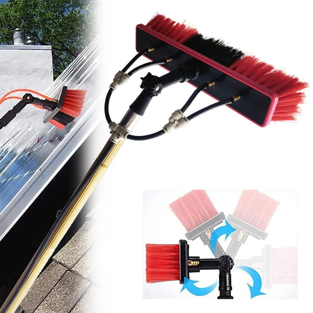 Solar Panel and Window Cleaning Set with Extendable Water-Fed Brush