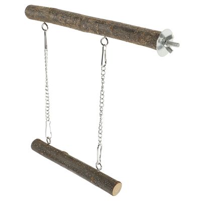 PERSELOSO Natural Wood Bird Swing for Parrots and Small Parakeets